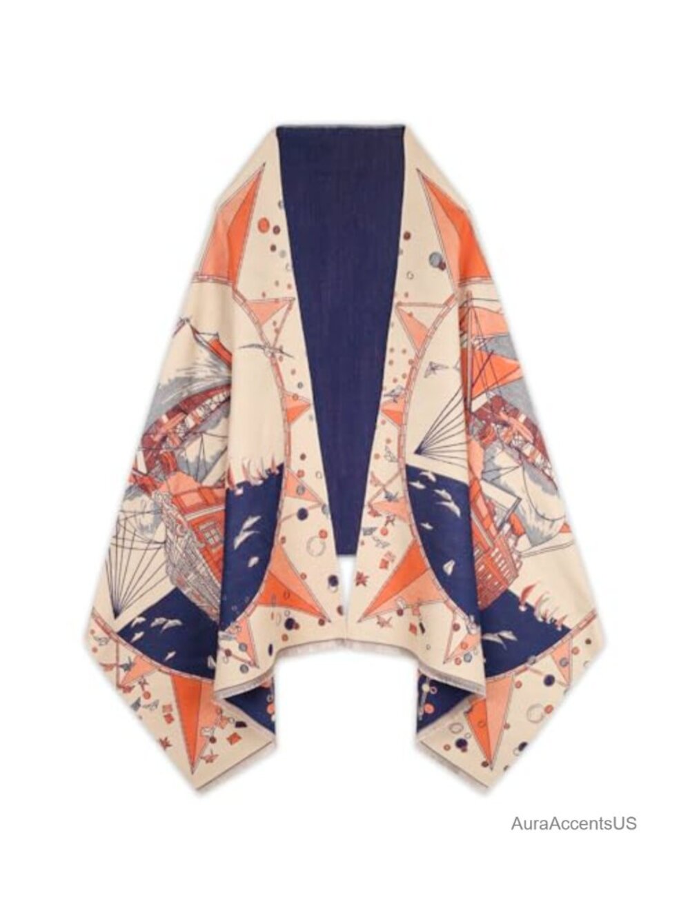 Cashmere Pashmina Shawl Wrap Silky Reversible Poncho Cape for Evening